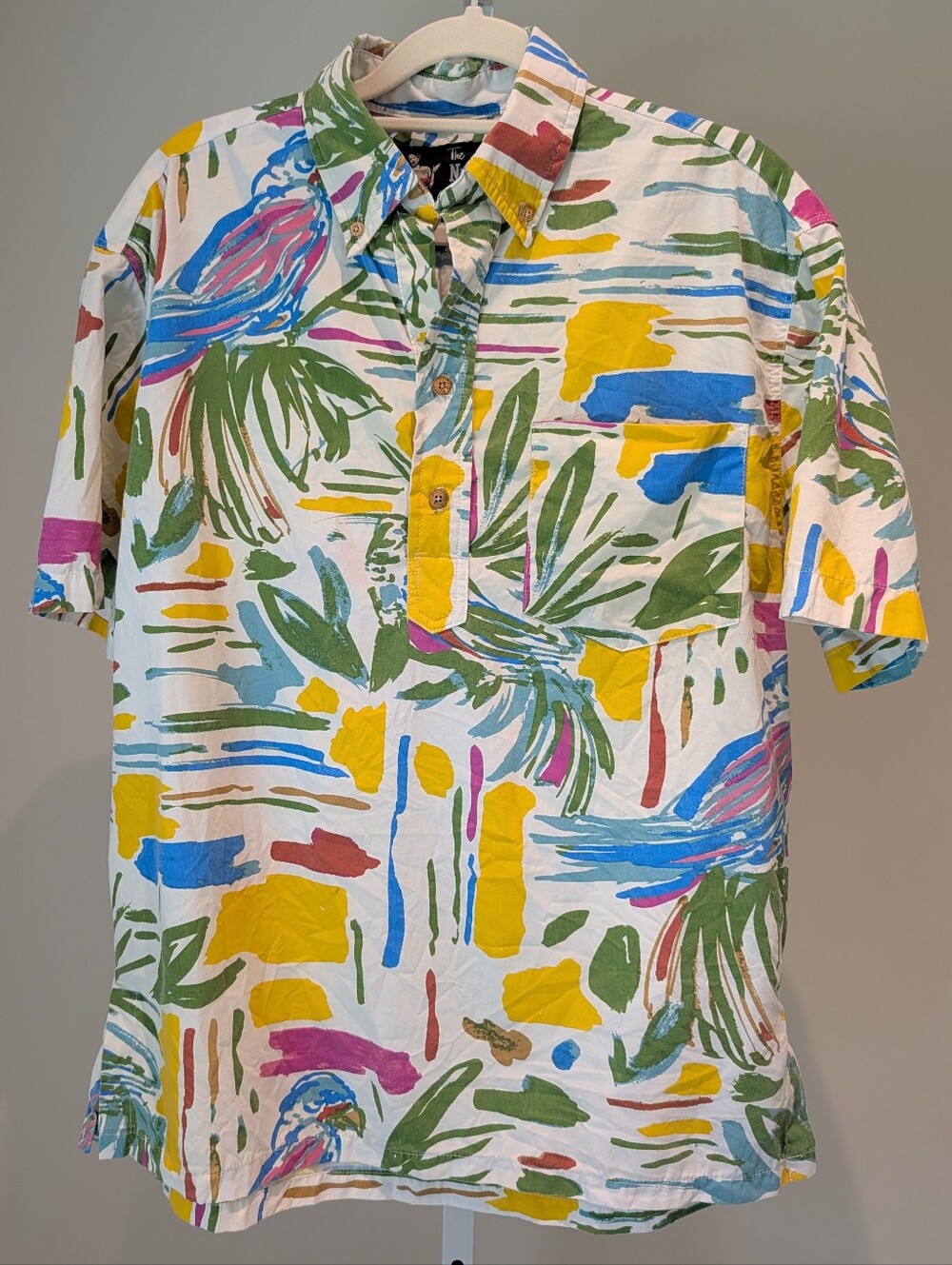 Chubbies The Nutter Hawaiian Shirt Tropical Bird Made In USA M Resortwear Retro